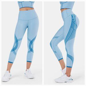 Fanka Body Sculpt Leggings 7/8 Length Reversible Wear Ice Blue Barrier Reef